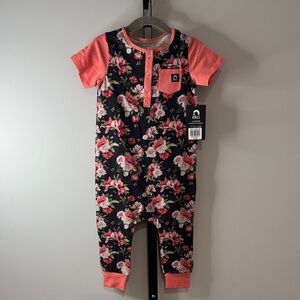Rags Floral Baby Romper with Coral Accents 18-24 Months New NWT